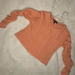 Peach longsleeve crop top